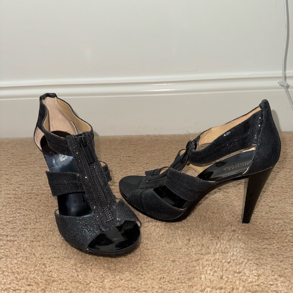 Michael Kors Black Glitter Heels